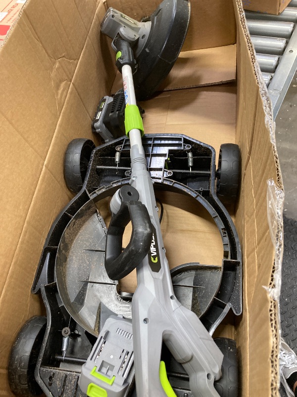 Photo 1 of *** reference image ***very dirty  Electric String Trimmer Cordless with 2x2.0Ah Battery, 20V Weed Wacker Weed Eater with Charger, 12-inch Lawn Mover & Edger Lawn Tool, Powered Grass Trimmer with 8pcs Spool Line for Yard, Garden, Green