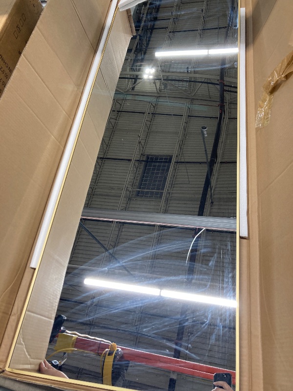 Photo 1 of **reference image **dirty **AUYHM nanoglass Arch Mirror Full Length,Gold Mirror Full Length 71"x26",Standing Mirrors Full Body Mirrors for Bedroom,Large Mirror(Gold)