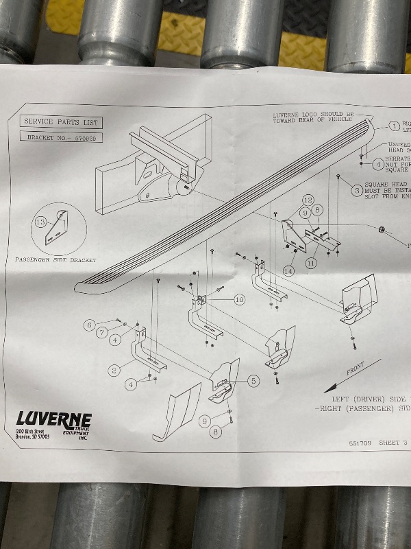 Photo 1 of ***(MISSING PARTS -SELLING AS PARTS ONLY)*** 
LUVERNE 584088-570929 O-Mega II 88-Inch Black Aluminum Wheel to Wheel Side Steps, Select Ford F-150