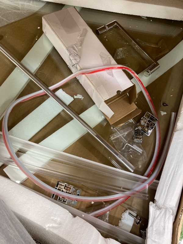 Photo 1 of ***(DAMAGE BOX RIPPED/TORN -OPEN BOX)*** PHMUNY 56-60" W x 62" H Frameless Sliding Tub Door, Silver Sliding Shower Door with Seal Strip Bypass Bathtub Door with 8mm Clear Tempered Glass