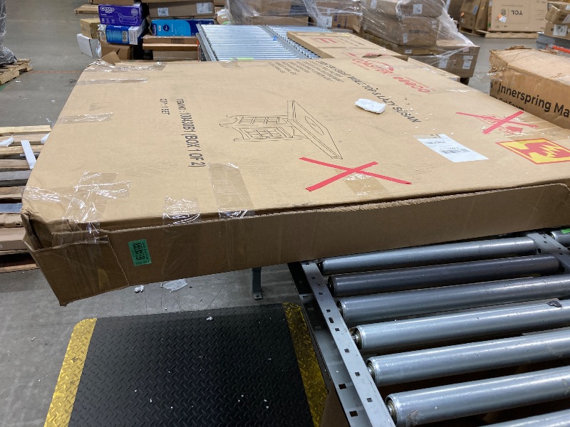 Photo 1 of ***(MISSING BOX 2 OF 2-SELLING AS INCOMPLETE PARTS ONLY TABLE TOP NO BASE)***
 COASTER Gabriel Counter Height Dining Table with Storage Pedestal Base Cappuccino 
***(SOME SCUFFS/SCRATCHES, CORNER WOOD DAMAGE BOX RIPPED/TORN)***