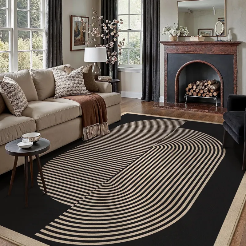 Photo 1 of ***Similar*****BERTHMEER 8'x10' Large Easy Jute Area Rugs for outdoor, Washable Outdoor Patio Rugs Indoor Outdoor Carpet for Farmhouse Neutral Geometric Non Slip Black Rugs for Bedroom Dining Room