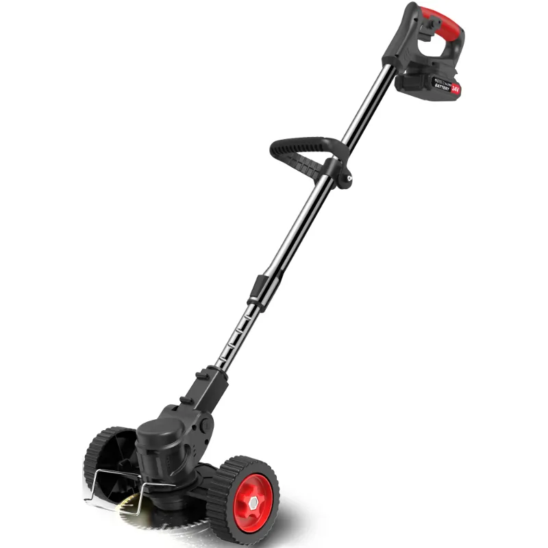 Photo 1 of ***(USED -SELLING AS PARTS ONLY -MISSING PARTS)***  
TNTANTS Electric Weed Wacker, Cordless String Trimmer with Wheels, 2Pcs 24V Batteries, 3 Types of Blades, Adjustable Length, Weed Eater Grass Trimmer/Edger/Brush Cutter for Lawn Yard Garden (Black)
