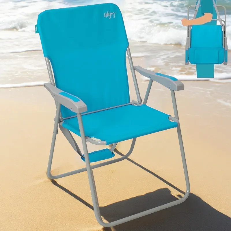 Photo 1 of #WEJOY Folding Backpack Beach Chair, High Back Beach Chairs for Adults, Max Load 300lbs, Outdoor Portable Folding Camping Chair