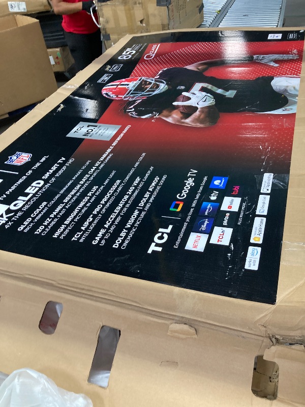 Photo 1 of ***PARTS ONLY***TCL 85-Inch Q65 QLED 4K UHD Smart TV with Google TV (85Q651G, 2024 Model) Dolby Vision, Dolby Atmos, HDR Pro+, Game Accelerator Enhanced Gaming, Voice Remote, Works with Alexa, Streaming Television