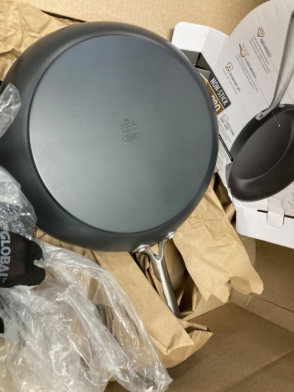 Photo 1 of OXO Enhanced 12" Frying Pan Skillet, PFAS-Free Ceramic Nonstick, Durable Hard Anodized Cookware, Scratch Resistant, Stainless Steel Handle, Good Grips, Dishwasher & Oven safe, Black***Pan has a small dent as per pic***
