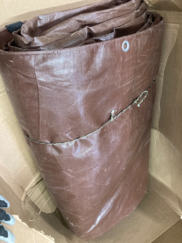 Photo 1 of 20' x 40' Super Heavy Duty 16 Mil Brown Poly Tarp Cover - Thick Waterproof, UV Resistant, Rip and Tear Proof Tarpaulin with Grommets and Reinforced Edges - by Xpose Safety