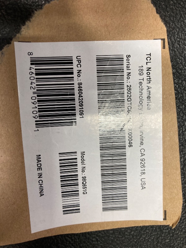 Photo 1 of ***PARTS ONLY USE***TCL 98-Inch Q65 QLED 4K UHD Smart TV with Google TV (98Q651G, 2024 Model) Dolby Vision, Dolby Atmos, HDR Pro+, Game Accelerator Enhanced Gaming, Voice Remote, Works with Alexa, Streaming Television
