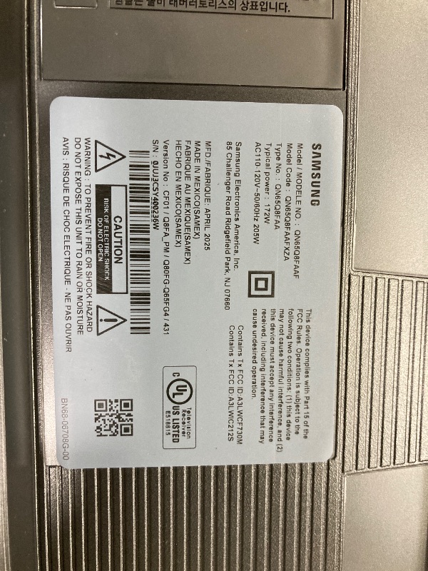 Photo 1 of ***PARTS ONLY***Samsung 65-Inch Class QLED Q8F 4K UHD Smart TV (2025 Model) Q4 AI Processor, 100% Color Volume with Quantum Dot, AirSlim Design, Endless Free Content, Samsung Vision AI, Alexa Built-in***BROKEN SCREEN***