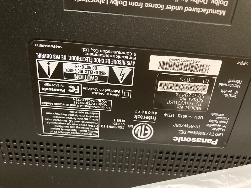 Photo 1 of ***PARTS ONLY***Panasonic W70 Series (2025 Model) 65" LED 4K Ultra HD Smart Fire TV, Press & Ask Alexa, Apple AirPlay, HDR10+, HDMI 2.1, and Bluetooth Support - 65W70BP***SCREEN BROKEN***