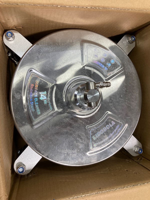 Photo 1 of 14" Pressure Washer Surface Cleaner with 4 Wheels - Stainless Steel Surface Cleaner for Pressure Washer Attachment for Concrete, Patio, Sidewalk, Deck and Driveways - PWS14