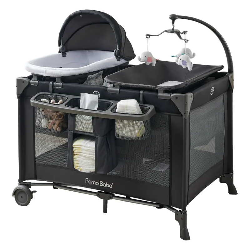 Photo 1 of ***DAMAGE TO CARRYING BAG ONLY -CUT/SLIT -SELLING AS IS)*** 
Pamo Babe Unisex Nursery Center Baby Playard with Bassinet & Changing Table, Newborn
