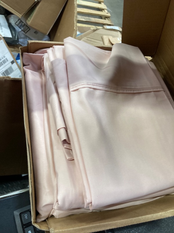 Photo 1 of  Queen Sheet Set – 4 Piece Bed Sheets for Queen Size Bed, Soft and Breathable Microfiber, Includes 1 Fitted Sheet, 1 Flat Sheet and 2 Pillowcases (Tea Pink)