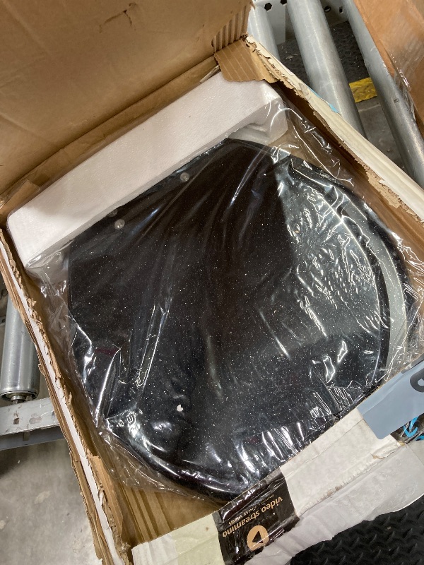 Photo 1 of ***SLIGHTLY DAMAGED HARD SCRATCH ACROSS TOP OF LID***  
Angol Shiold Black Round Resin Toilet Seat Soft Close Quick Release Metal Zinc Alloy Hinge Easy to Install also Easy to Clean, Decorative Acrylic Seats (17 Inch, Black Starlight Glitter)  ***BOX RIPP