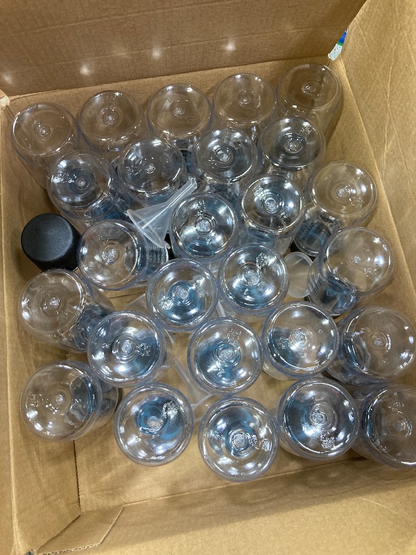 Photo 1 of ***parcial set  Woozettn 30 Pack 2 oz Plastic Shot Bottles,Ginger Shots Bottles,Plastic Juice Containers Reusable Bulk Beverage Containers with Funnels