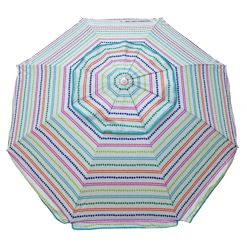 Photo 1 of ***reference image  Mainstays 6' Dotted Line Stripe Portable Beach Umbrella, UV Protection