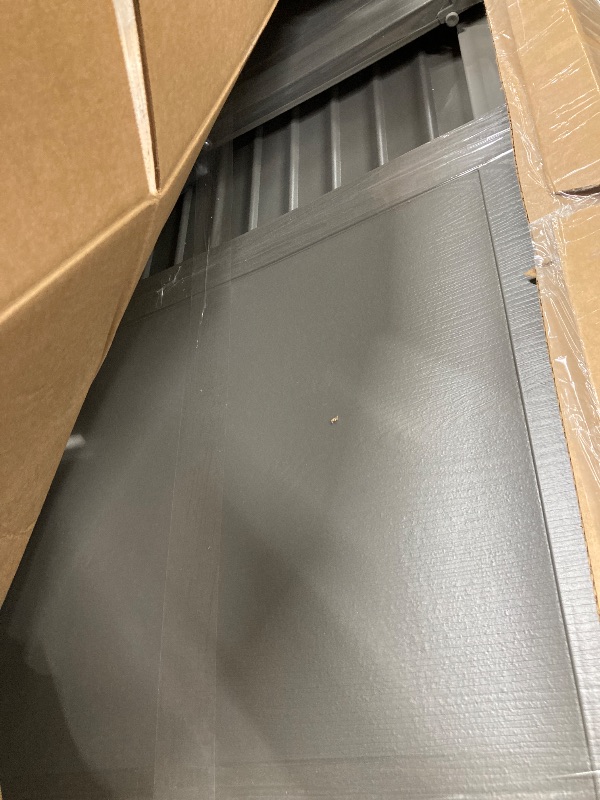 Photo 1 of 130 Gallon Resin Deck Box, Outdoor Lockable Storage Container for Patio Cushions, Garden Tools, Pool Supplies, Toys, Waterproof and UV Resistant, Reinforced Rib Design, Gray