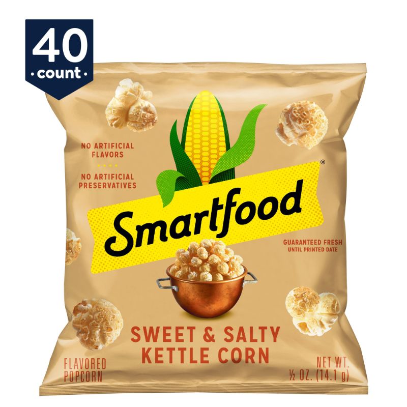 Photo 1 of **BB 8/26/25**Smartfood Kettle Corn Popcorn, 40 Ct (0.5 Oz. Bags)