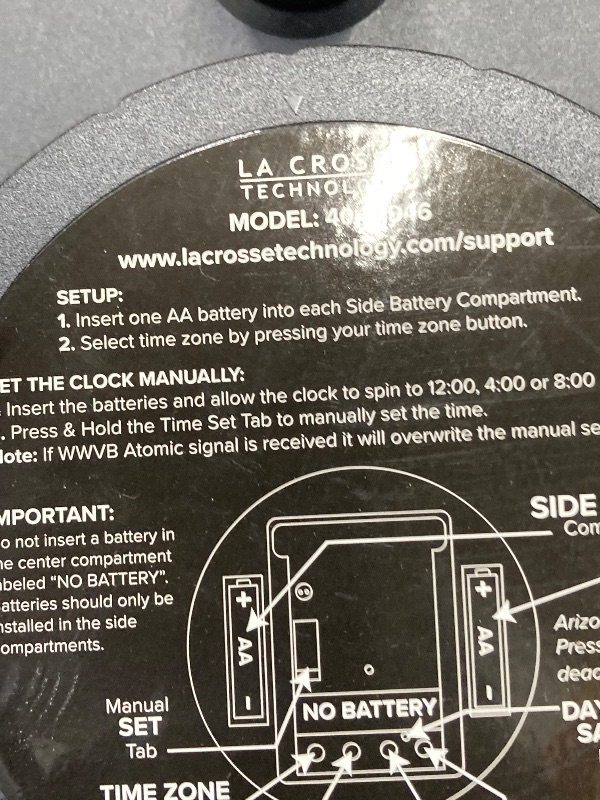 Photo 1 of ***(PARTS ONLY -HANDS BROKEN -SELLING AS PARTS ONLY)*** 
La Crosse Technology 404-00237-INT 18" Atomic Outdoor Clock with Thermometer & Hygrometer