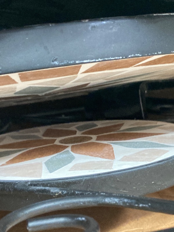 Photo 1 of ***(PARTS ONLY -MISSING PIECES, SELLING AS PARTS ONLY -SOME SCUFFS/SCRATCHES)***
Alpine Corporation Indoor/Outdoor 3-Piece Mosaic Bistro Set Folding Table and Chairs Patio Seating, Tan