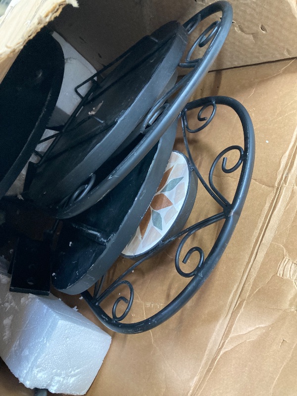 Photo 1 of ***(PARTS ONLY -MISSING PIECES, SELLING AS PARTS ONLY -SOME SCUFFS/SCRATCHES)***
Alpine Corporation Indoor/Outdoor 3-Piece Mosaic Bistro Set Folding Table and Chairs Patio Seating, Tan
