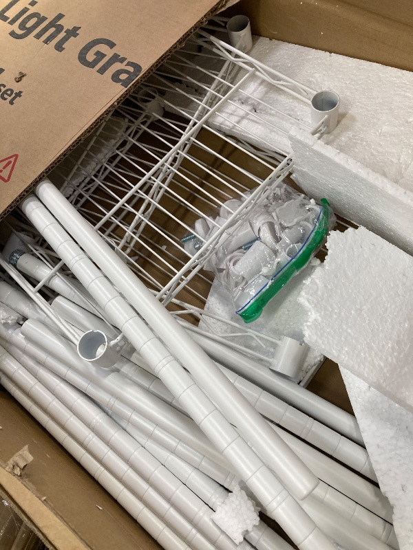 Photo 1 of ***(PARTS ONLY-MISSING PARTS & SELLING AS IS -)*** 
VyGrow Clothes Rack for Hanging Clothes, Adjustable Heavy Duty Clothing Rack with 4 Hang Rods & 7 Shelves, Load 800LBS, 70.47" L x 13.58" W x 76.77" H, White