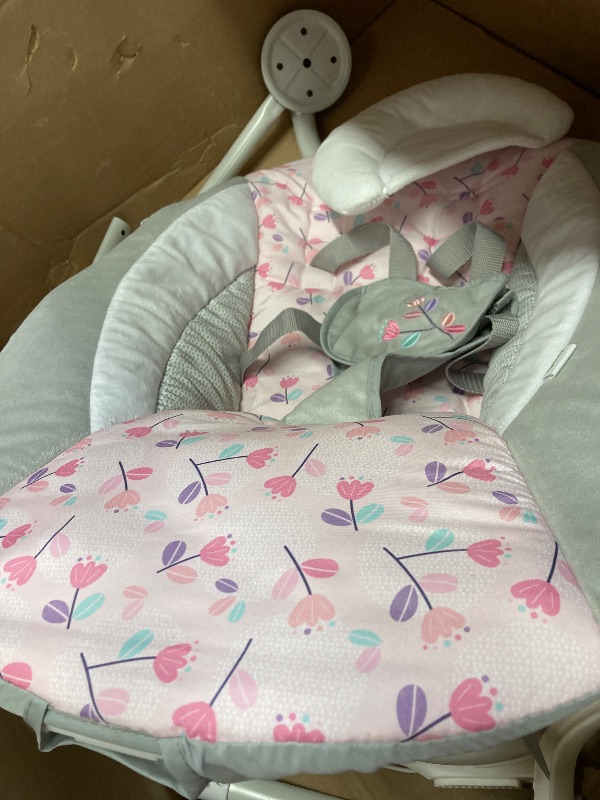Photo 1 of **MISSING PARTS/NO POWER CORD**Ingenuity SimpleComfort Lightweight Compact 6-Speed Multi-Direction Baby Swing, Vibrations & Nature Sounds, 0-9Months 6-20 lbs (Pink Cassidy)