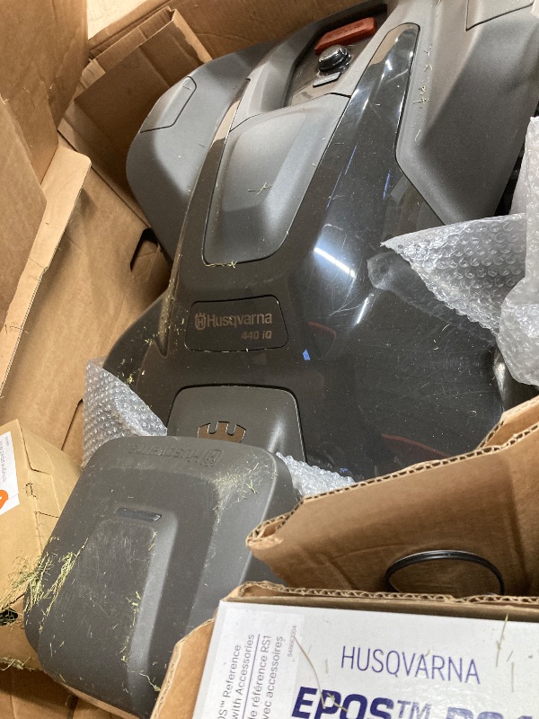 Photo 1 of ***USED BUT GREAT CONDITION ***Husqvarna 440iQ Automower Robotic Mower, 2 Acre Mowing Capacity, Wire Free Robot Lawn Mower with Charging Station, RS1 EPOS Reference Station and Replacement Blades