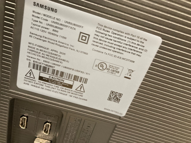 Photo 1 of *****ONLY PARTS IS BROKEN***Samsung 50-Inch Class Crystal UHD U8000F 4K Smart TV (2025 Model) Endless Free Content, Crystal Processor 4K, MetalStream Design, Knox Security, Alexa Built-in