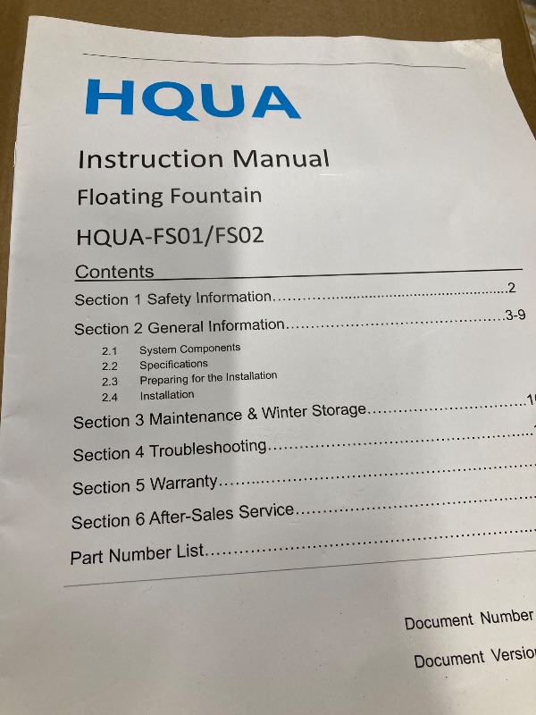 Photo 1 of ***(USED, UNTESTED, SOME SCUFFS/SCRATCHES-SELLING AS IS )*** HQUA FS01 120V, 1/2HP, Large Pond Floating Fountain with FSL01 LED RGB Color-Changing Light Sets, 100’ cord, 13000 GPH, Two spray patterns 32'x12' and 18'x6'