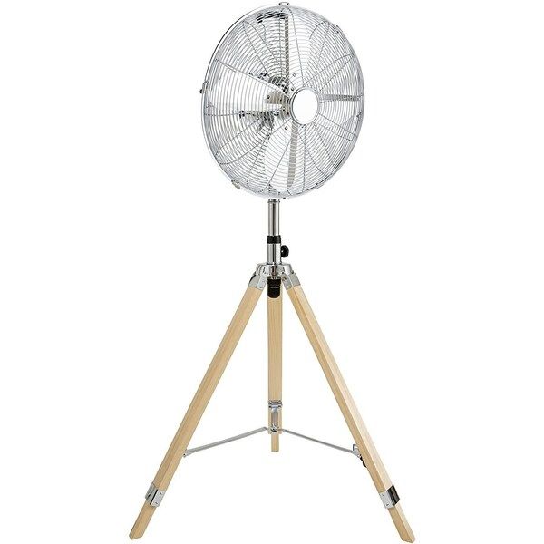 Photo 1 of **MISSING PARTS TO FAN***Ipower
Stand fan, 16'', retro style, chrome, wooden base