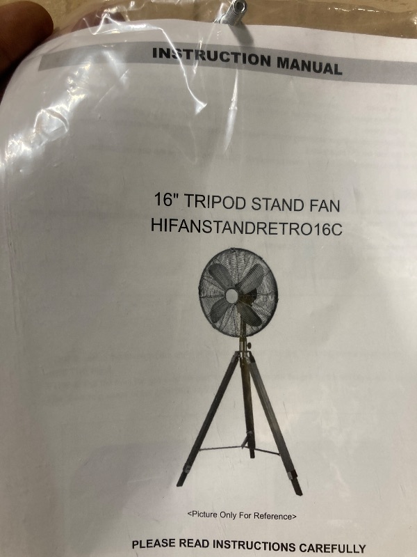 Photo 1 of **MISSING PARTS TO FAN***Ipower
Stand fan, 16'', retro style, chrome, wooden base