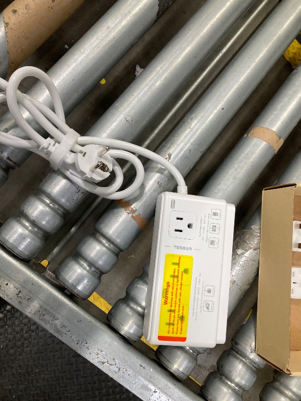 Photo 1 of **MISSING 2 ADAPTERS**220V to 110V Voltage Converter, TESSAN Universal Travel Adapter with 4 USB Charger (1 USB C), 3 AC Sockets and EU/UK/AU/IT Plug Power Adaptor, Step Down Transformer Outlet Converters for International