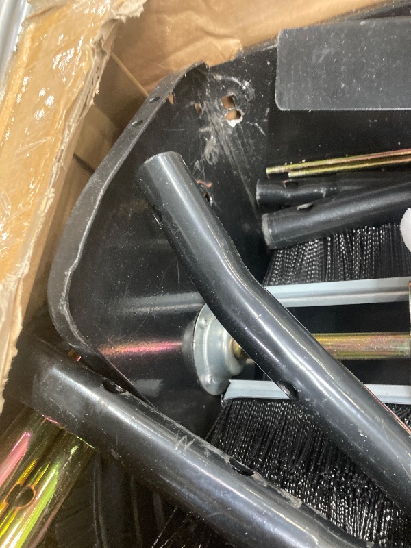 Photo 1 of VEVOR 42 Inch Lawn Sweeper Tow Behind, 12 cu.ft. Large Pull Behind Grass Sweeper, Heavy Duty Leaf & Grass Collector with Dumping Rope Design, Adjustable Sweeping Height for Picking Up Debris & Grass