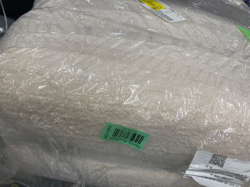 Photo 1 of *** Pinmoco Upholstered Foam Headboard for King Bed, Height Adjustable and Ergonomic Head Board, Teddy Velvet White  ***(NOT IN BOX) 