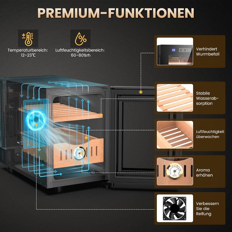 Photo 1 of 16L Electronic Cigar Humidifier, Cooling Temperature Control, 100 Cigars
