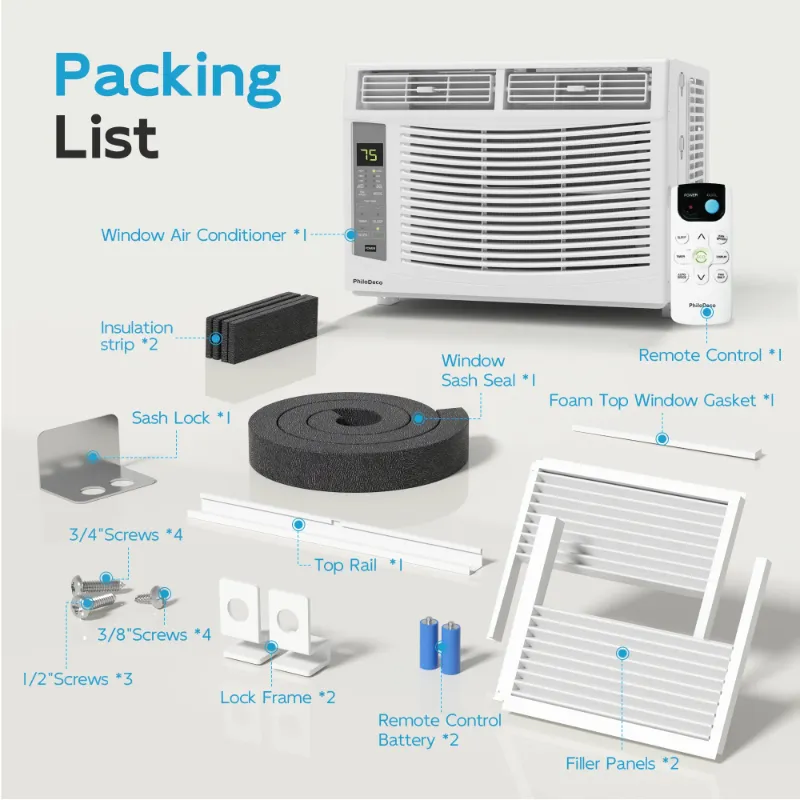 Photo 1 of 
Window Air Conditioner 6000 BTU Cool to 250 sq ft Intelligent, LED,Remote Control, Easy to Clean Filter Screen, Can Be Used as a Dehumidifier/Fan, Operates Quietly, and is Energy-Saving

