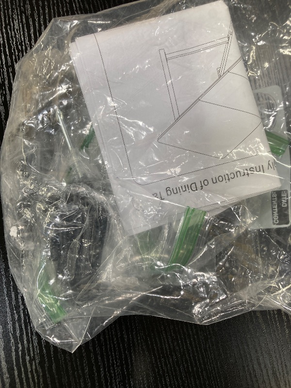 Photo 1 of ***(PARTS ONLY -MISSING PIECES -SELLING AS PARTS ONLY)*** 
Jocoevol Dining Table for 4-6, 62“Extendable Kitchen Dining Room Table, Space Saving Rectangle Large Expandable Wood Dinner Furniture for Small Space (Black)  ***(BOX RIPPED/TORN, SOME SCUFFS/SCRA