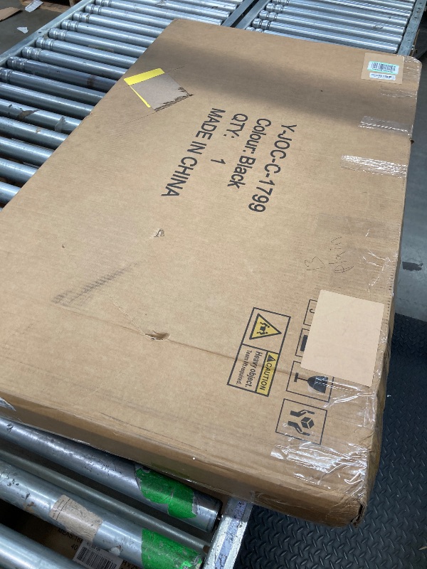 Photo 1 of ***(PARTS ONLY -MISSING PIECES -SELLING AS PARTS ONLY)*** 
Jocoevol Dining Table for 4-6, 62“Extendable Kitchen Dining Room Table, Space Saving Rectangle Large Expandable Wood Dinner Furniture for Small Space (Black)  ***(BOX RIPPED/TORN, SOME SCUFFS/SCRA