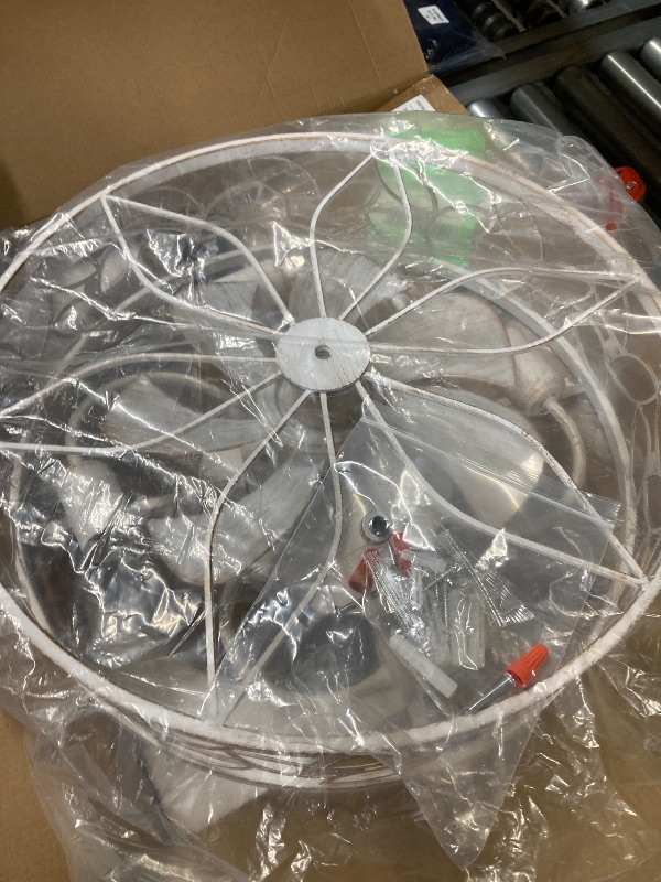 Photo 1 of ***(MISSING PARTS, SELLING AS PARTS ONLY)***
Zardon 20" White Gold Caged Ceiling Fan with Light and Remote Control - Flush Mount Low Profile DC Motor for Bedroom, Kitchen, Dining Room ***(OPEN BOX)***