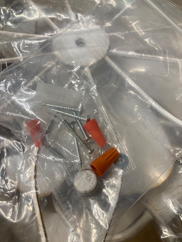 Photo 1 of ***(MISSING PARTS, SELLING AS PARTS ONLY)***
Zardon 20" White Gold Caged Ceiling Fan with Light and Remote Control - Flush Mount Low Profile DC Motor for Bedroom, Kitchen, Dining Room ***(OPEN BOX)***