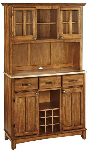 Photo 1 of **BOX 1 OF 2 ONLY/INCOMPLETE SET/ TABLE TOP ONLY**homestyles® Buffet Of Buffets Cottage Oak/Natural Wood Server with Hutch