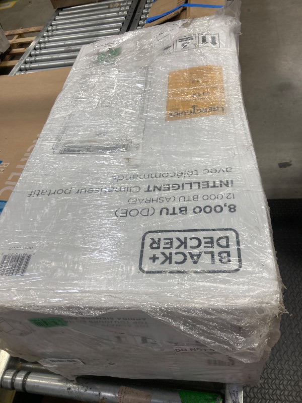 Photo 1 of ***(PARTS ONLY - BOX RIPPED/TORN)*** BLACK+DECKER Portable Air Conditioner, 12,000 BTU (8,000 BTU SACC) for Rooms up to 550 Sq. Ft., Portable AC with Follow Me Remote Control and Window Kit, BPACT12WT, White