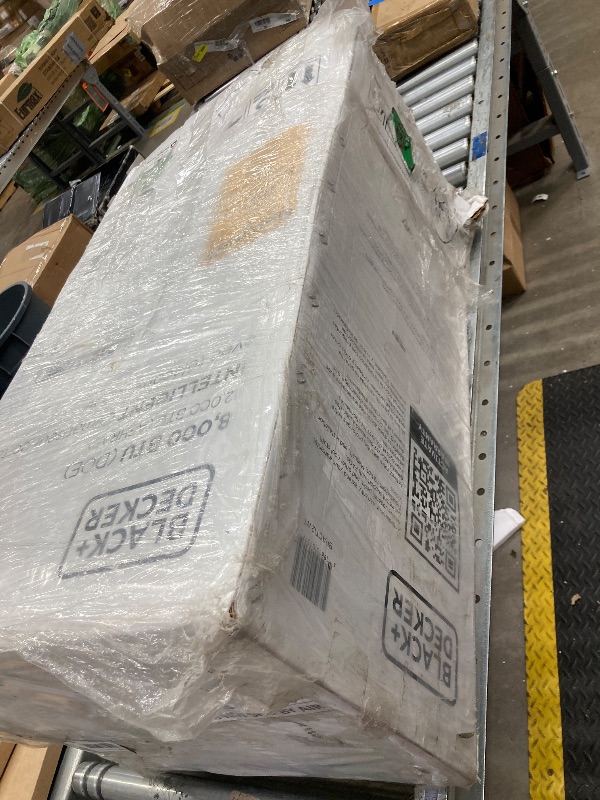 Photo 1 of ***(PARTS ONLY - BOX RIPPED/TORN)*** BLACK+DECKER Portable Air Conditioner, 12,000 BTU (8,000 BTU SACC) for Rooms up to 550 Sq. Ft., Portable AC with Follow Me Remote Control and Window Kit, BPACT12WT, White