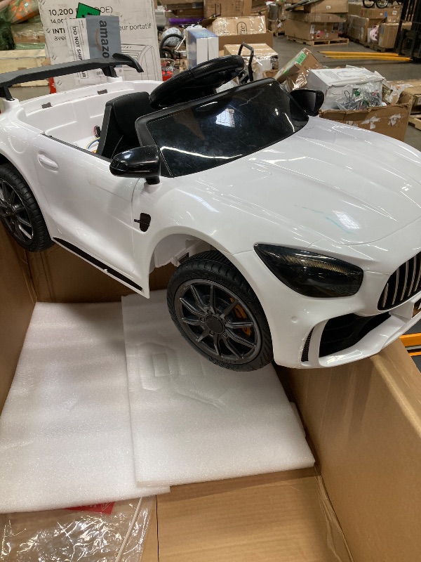 Photo 1 of ***(PARTS ONLY -MISSING PARTS SELLING AS PARTS ONLY)*** 12V Kids Ride On Car with 2.4G Car Ride On Vehicle Double Doors, 5 Point Safety Belt,LED Light (SC-White)