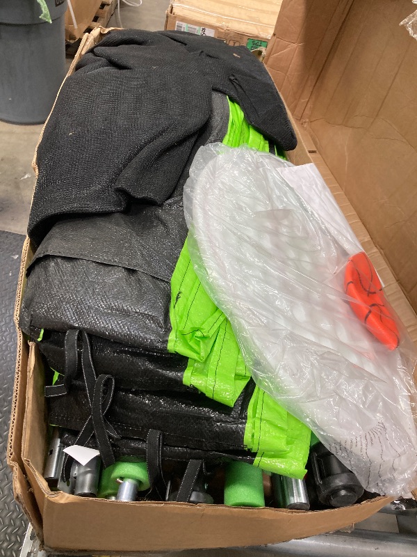 Photo 1 of ***(PARTS ONLY -SELLING AS PARTS ONLY -MISSING PIECES)***
Lyromix Upgraded 14FT Trampoline with Lights, Large Outdoor Trampoline with Sprinkler,Basketball Hoop and Net, Capacity for 5-8 Kids and Adults, Ice Green