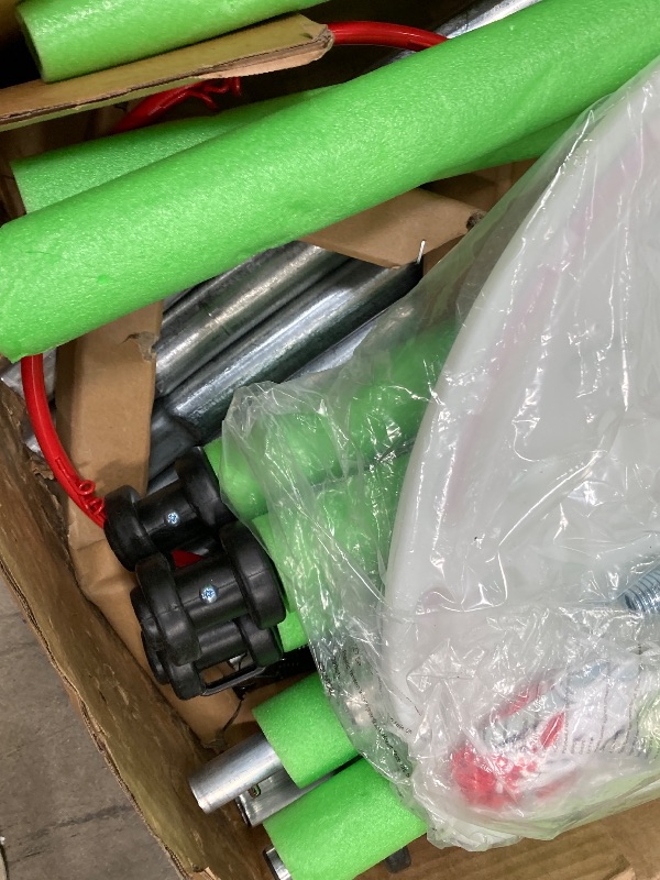 Photo 1 of ***(PARTS ONLY -SELLING AS PARTS ONLY -MISSING PIECES)***
Lyromix Upgraded 14FT Trampoline with Lights, Large Outdoor Trampoline with Sprinkler,Basketball Hoop and Net, Capacity for 5-8 Kids and Adults, Ice Green