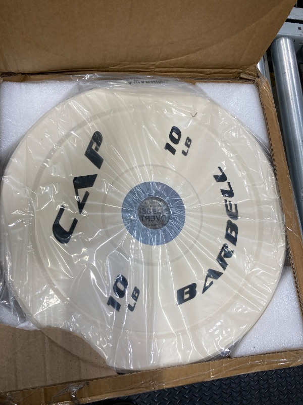 Photo 1 of CAP Barbell Competition Olympic Bumper Plate Set, White, 10 lb Pair