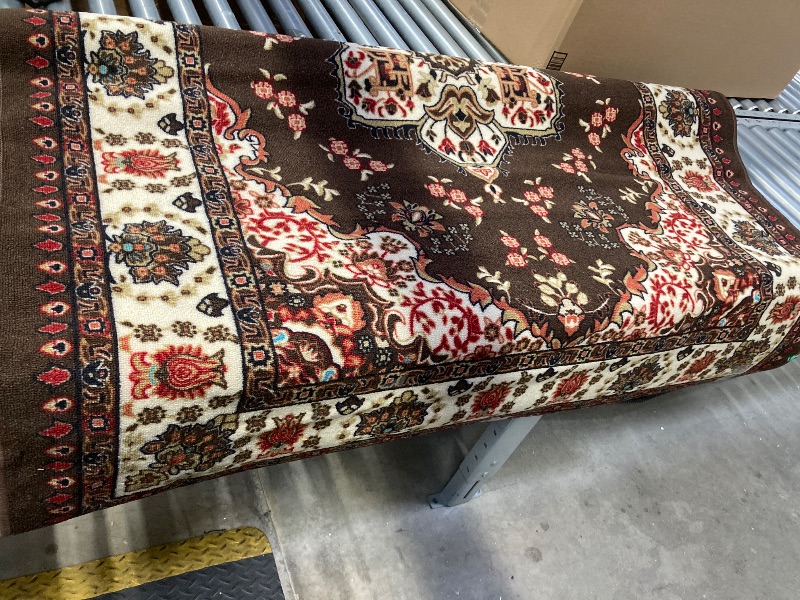 Photo 1 of Antep Rugs Alfombras Oriental Traditional 3x5 Non-Skid (Non-Slip) Low Profile Pile Rubber Backing Indoor Area Rugs (Brown, 3' x 5')