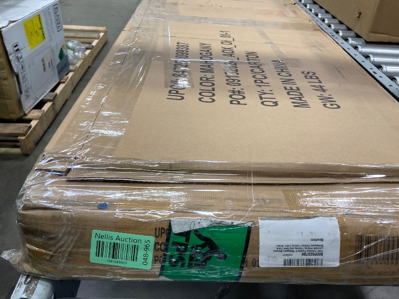 Photo 1 of **CHIPS ON SIDE AND CORNER-SEE PICS**YT-1872-MEL-WAL-GG 18 X 72 in. Rectangular Mahogany Melamine Laminate Folding Training Table